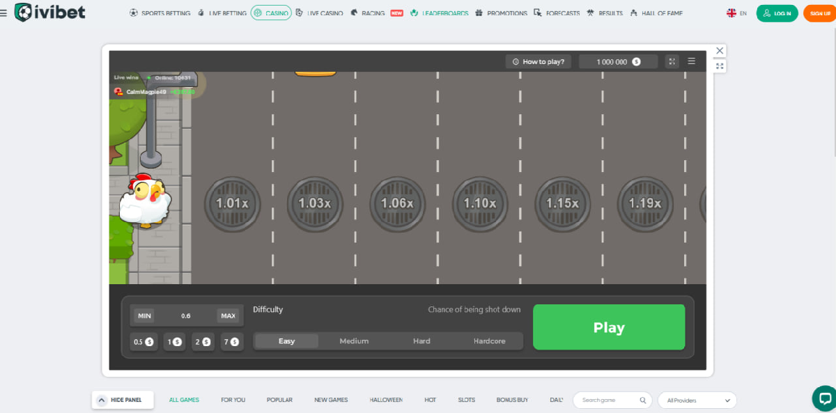 Tela do jogo Chicken Road no Ivibet com multiplicador ativo