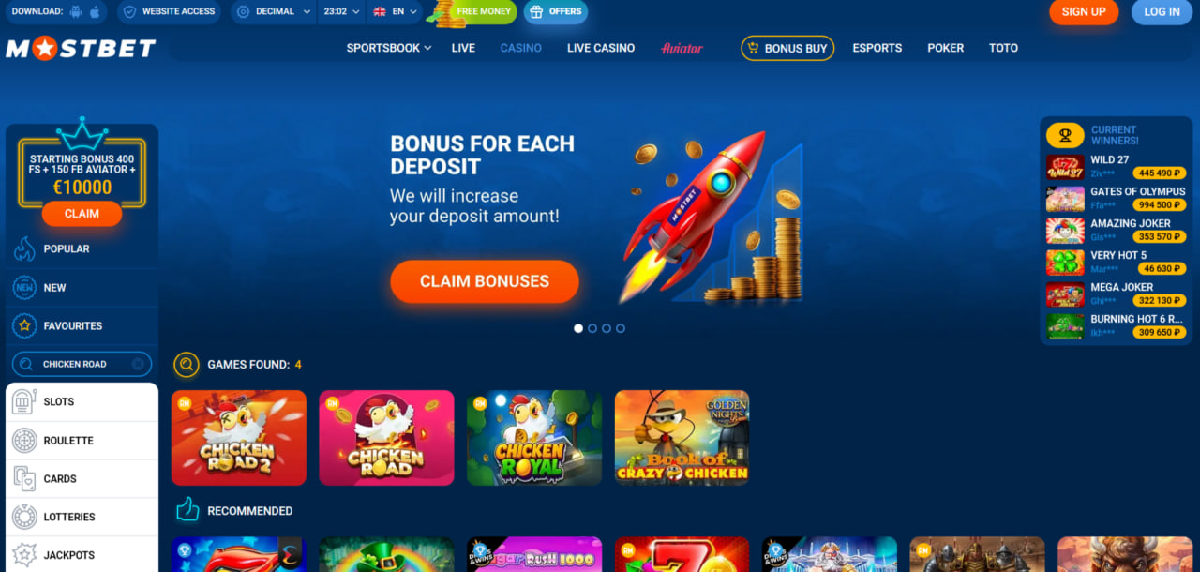 Como jogar Chicken Road no Mostbet