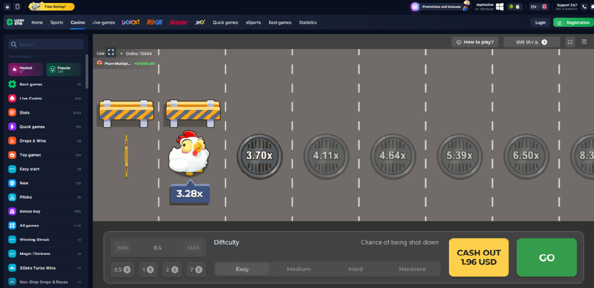 Detalhes técnicos do Chicken Road demo da InOut Games