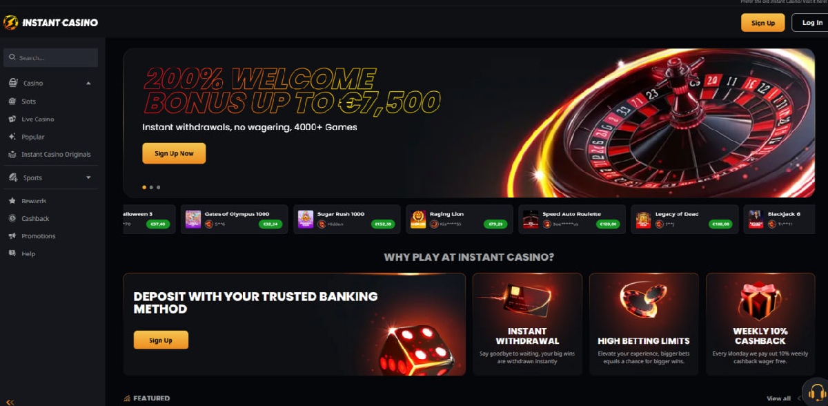 O que é o Instant casino e como funciona a plataforma