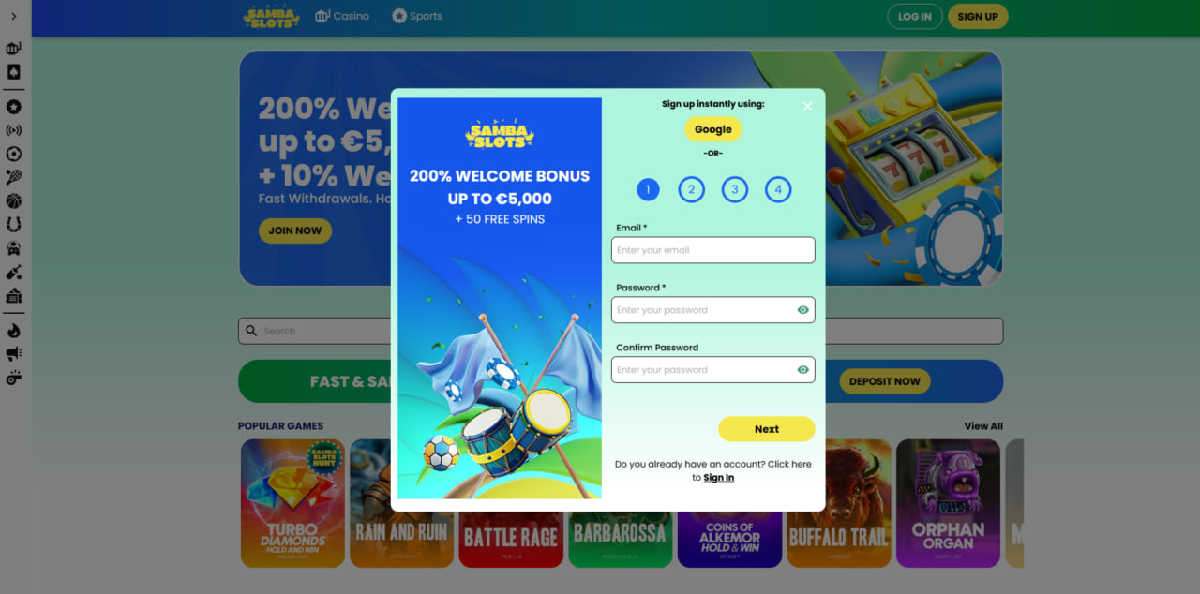 Jogos e experiência de uso no Samba Slots com slots e crash games ativos