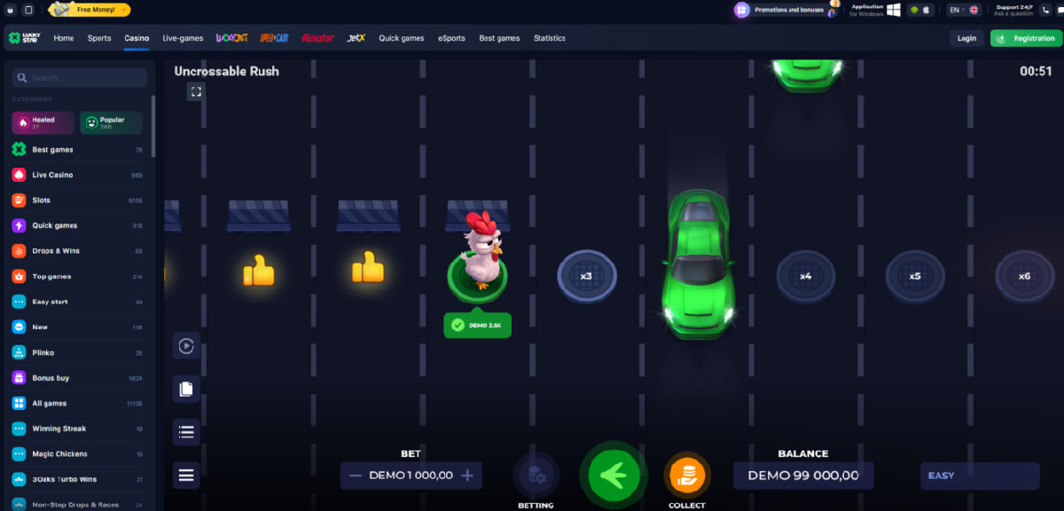Por que jogar Uncrossable Rush online em cassinos licenciados