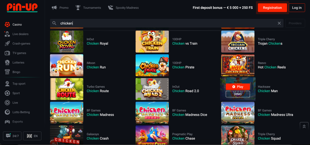 Depósitos e saques no Pin Up